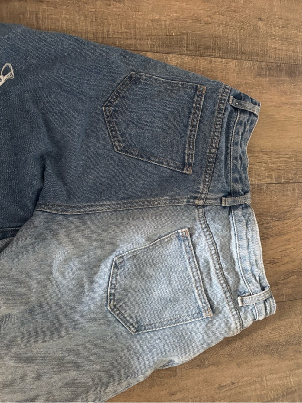 Adika Two-Tone Blue Denim Jean Shorts